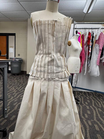 making of bouquet dress